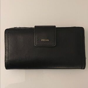 Fossil Black Leather Clutch Wallet